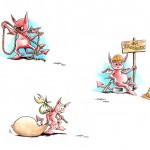 Diablotins. Aquarelles.