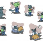Illustrations vectorielles pour une classe de maternelle.
