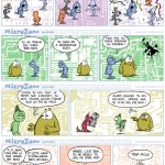 "Microzone". Série d'une trentaine de gags parus dans "Le Courrier Picard".